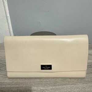 Kate Spade Cream Wallet with Flap Closure